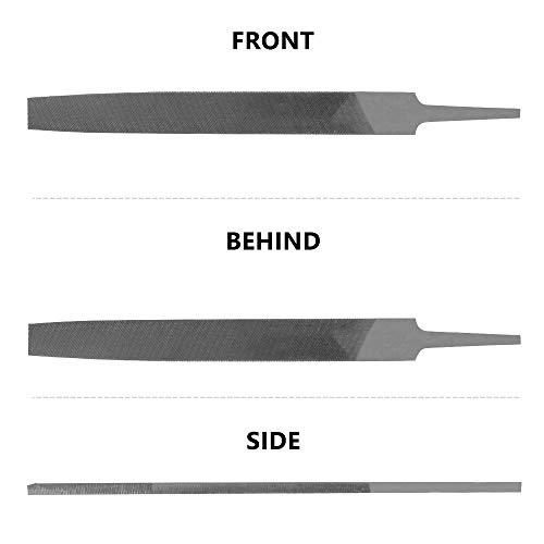 KALIM Flat Medium Cut File, Double Cut Teeth, 6'' Length, Made of High Carbon Steel, Hand File Without Handle Suitable for Wood, Metal, Sharpening, etc. by KALIM - Image 3