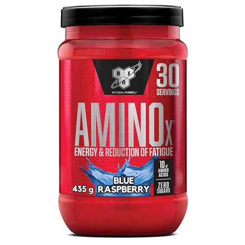 BSN Nutrition Amino X Supplement with Vitamin D, Vitamin B6 and Amino Acids,Blue Raspberry Flavour, 30 Servings, 435 g