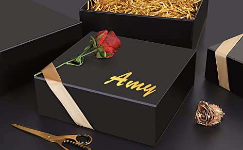 Jiawei Gift Box 13X12.1X4.5 Inches, 3 Pack Gift Box With Lids, Magnetic Gift Box, Empty Boxes For Gift, Bridesmaid Proposal Boxes, Groomsman Box, Collapsible Box For Presents, Weddings, Birthday-Black #TOP3