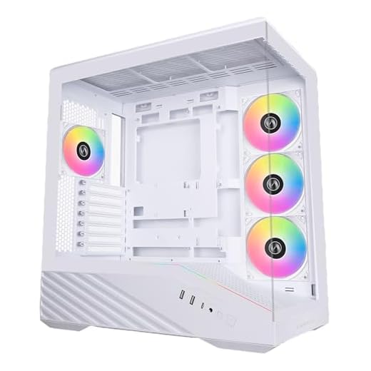 Lian Li V100 ATX Mid-Tower PC Case, 4 x 120mm ARGB PWM Fans Pre-Installed, LED RGB Strip, Display Platform with Tempered Glass, Support 420mm GPUs, 360mm Radiator, Optimized Airflow - White (V100RW)
