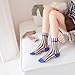 Yomutuir Sheer Socks for Women, Summer Mesh Stripe Patterned Transparent Thin Lace Elastic Crystal Glass Socks