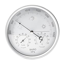 Estación meteorológica analógica: barómetro higróm...: Estación meteorológica analógica precisa: la estación meteorológica analógica de alta calidad muestra la presión del aire/temperatura/humedad. Esta combinación precisa de termómetro higrómetro barómetro – la estación meteorológica analógica mide con ...