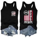 HQP 250th Anniversary USA Tank Tops Women USA T Shirt American Flag Sleeveless 13th of July Patriotic Freedom Tee Tops