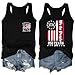 HQP 250th Anniversary USA Tank Tops Women USA T Shirt American Flag Sleeveless 13th of July Patriotic Freedom Tee Tops