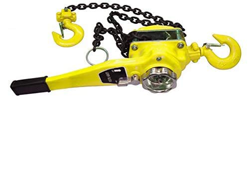 3/4 Ton (1500 Lb) Lever Hoist – 10 Foot Chain, Black, For Lifting, Pulling, And Positioning