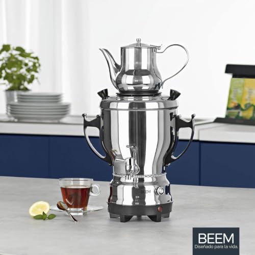 Miniatura 7 de Beem Samowar 2030-3 L Tea Maker Elettrico 2.200 W Acciaio Inox, Contenitore Per Acqua Da 3 Litri, Teiera Da 1 Litro Adatta Per Uso Privato, Alberghiero, Gastronomico
