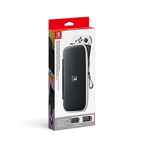 Nintendo Switch-Tasche & -Schutzfolie - Schwarz/Weiß