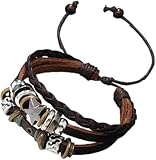 Veloshine Punk MultiLayer Leather Bracelet Star Beaded Wrap Bracelet Adjustable Wristbands Fashion Woven Bracelet Jewelry