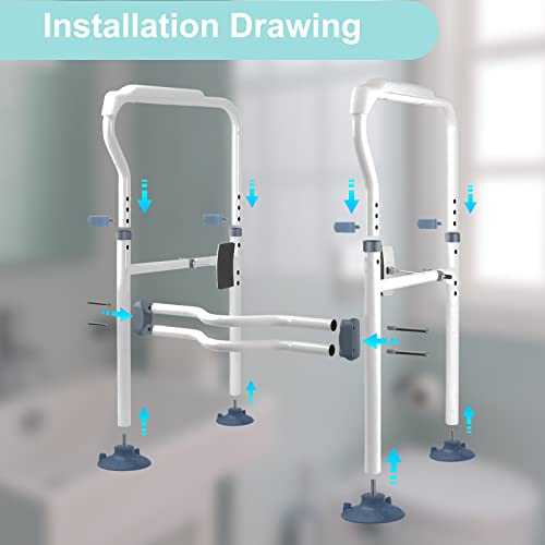 Winztsi Toilet Safety Rails, Bathroom Safety Frame For Elderly, Pregnant, Disabled, Adjustable Height #TOP3