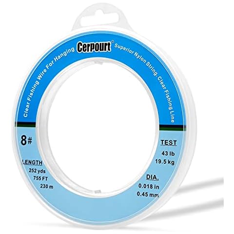 Clear Fishing Wire,755FT Monofilament Fishing Line,Clear String for Hanging,Strong Clear Wire Invisible Nylon Thread for Hanging Balloon,Garland,Picture,Crafts,Decorations,Suitable for Beading Sewing Cover