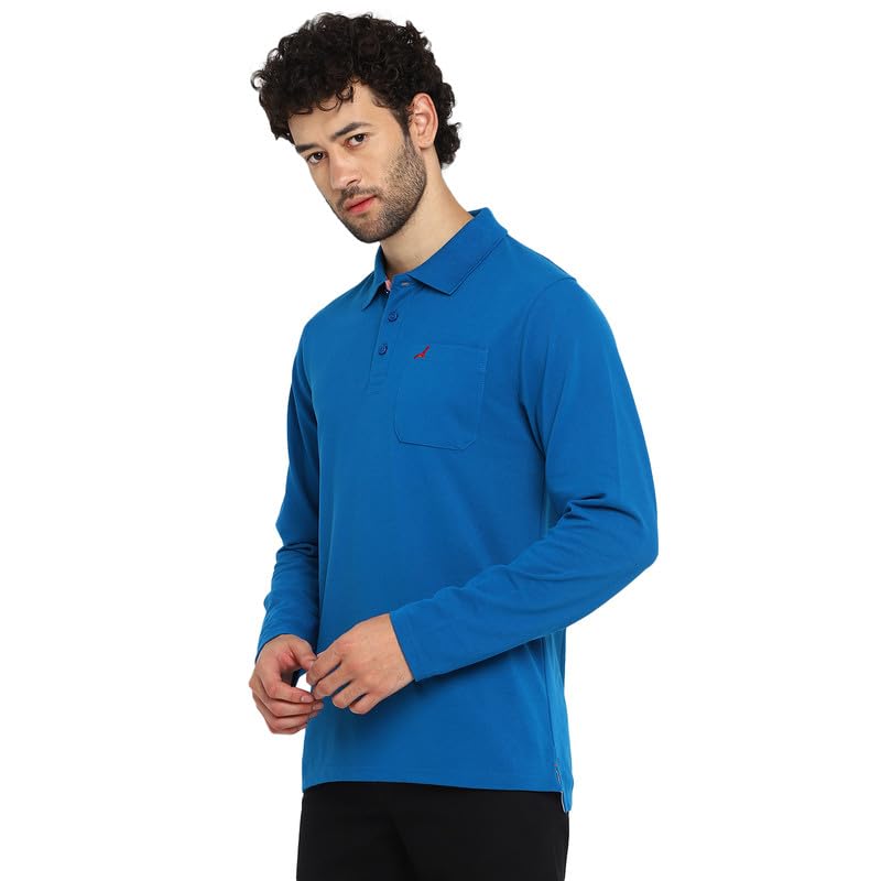 Image of AMERICAN CREW Full Sleeves Polo Collar T-Shirt with Pocket for Men