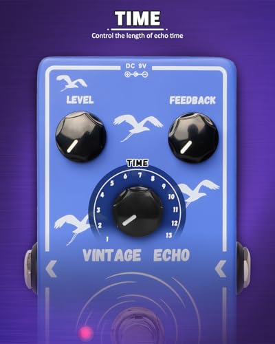 Image of STRICH VINTAGE ECHO Analog Delay Guitar Pedal, Vintage Delay Effect Pedal, True Bypass for Electric Guitar, Blue
