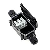 Caja IP65 para conexiones estancas, incluye conector con clips para tres hilos.