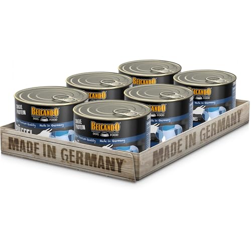 Belcando Single Protein Dose [6 x 200 g Wasserbüffel] | abwechslungsreiches Nassfutter für Hunde | Monoprotein-Nassfutter