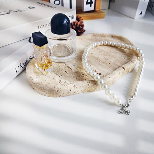 Marble Stone Tray, 9.84 x 6.7 inches, Decorative Irregular Shape (dongshi)