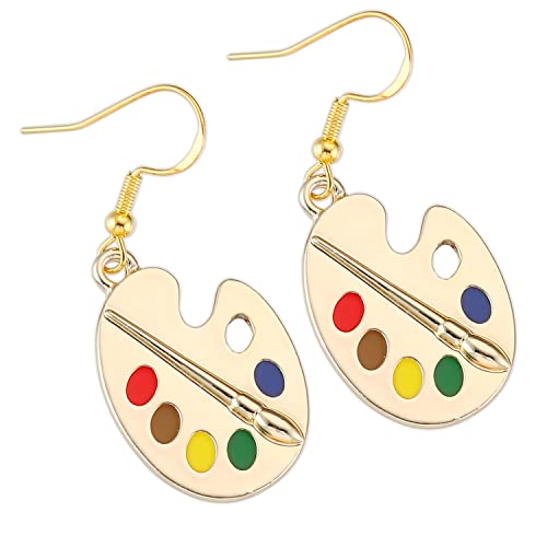 Art Teacher Appreciation Gifts: Earring Painters Palette Jewelry Set Teacher Earrings - Main Image