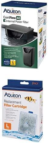 Aqueon QuietFlow E Internal Power Filter, Large, 40 Gallon Bundle