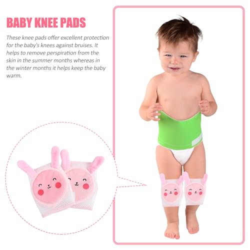 1Pair Knee Pads Breathable Crawling Protection for Years Flexible Moisture Wicking Leg Warmers for Boys Rabbit Design3