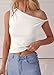 BTFBM Off The Shoulder Tops for Women 2026 Cute Summer Casual Sleeveless Slim Fit y2k Spring Outfits Going Out Tank Top(White, XX-Large)