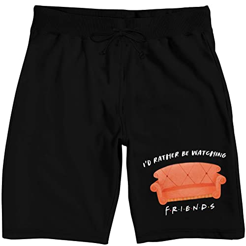 Bioworld Friends TV I'd Rather Be Watching Friends Men's Black Sleep Pajama Shorts