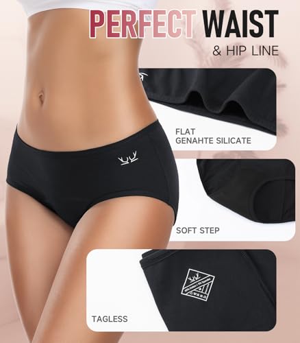 Image of RUIXUE Womens Period Underwear Heavy Flow Menstrual Period Panties Leak-Proof Hipster Panty for Female Teens Girls 3 Pack