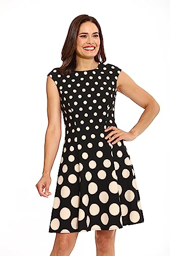 Image of London Times Womens Dresses Cap Sleeve Fit and Flare - Elegant Summer Cocktail Graduation Garden Party Wedding Guest Dress