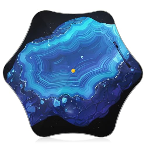 Parapluie pliant bouton-poussoir bleu pour trajets scolaires sécurisés