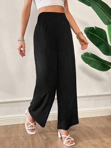 Image of Vogaan Trousers for Women | Women's Loose Fit Trousers | Women's High-Waisted Wide Leg Pant | Women Trousers Pants | Korean Trousers for Holiday