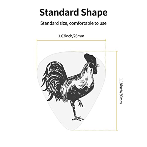 Lot de 12 médiators noirs en forme de coq pour guitare électrique et basse - Les Beatles, Paul McCartney, John Lennon, RIngo Starr, George Harrison Lot de 12 médiators noirs en forme de coq pour guitare électrique et basse – Image 5
