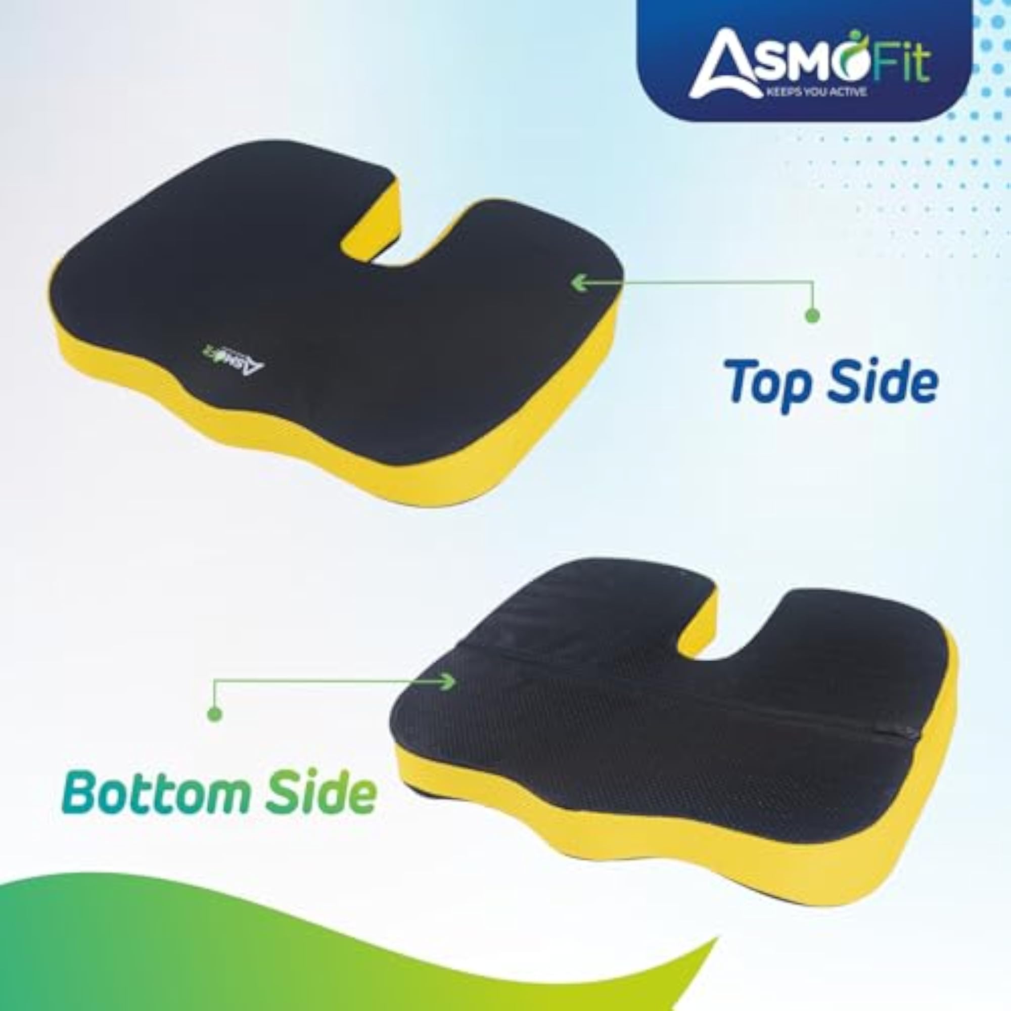 Coccyx & Long Backrest Cushion Combo, Memory Foam