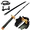RENGENG 40" Light Up Anime Sword - Rechargeable Plastic Replica With Belt, Stand & Spinner