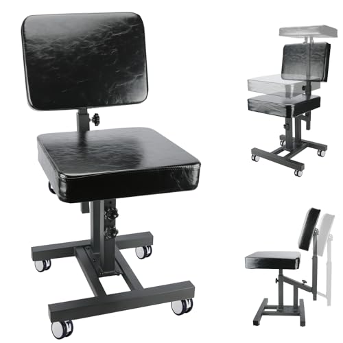 NATUMER Tattoo Chair Multifunctional Tattoo Studio Chair - Adjustable Height and Angle for Ultimate Comfort, Perfect for Tattoo Artist (with Wheels)