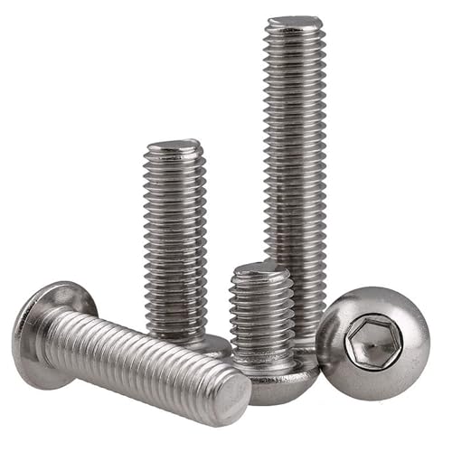 Image of By VP INDUSTRIES (Pcs-15) M8x35 mm Allen Button Head Cap Screw Stainless Steel | Round Mushroom Allen Head Bolt with Allen Key (1 Pc) for Furniture Assembly & DIY Applications