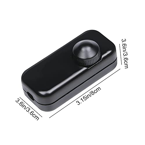 Yuanyoutong Inline Lamp Switch, Rotary Dimmer Switch, Black Cord Switch Replacement For Table Lamp, Floor Lamp, Pendant Light, Works With Dimmable Led, Incandescent, Halogen Bulbs #TOP1