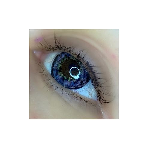 Lente de contacto de color azul sapphire 3tons + Avizor Solution multifunción para lente 10 ml Kit de almacenaje color aleatorio, caja incluye cortador y aplicador – 12 meses sin Correction