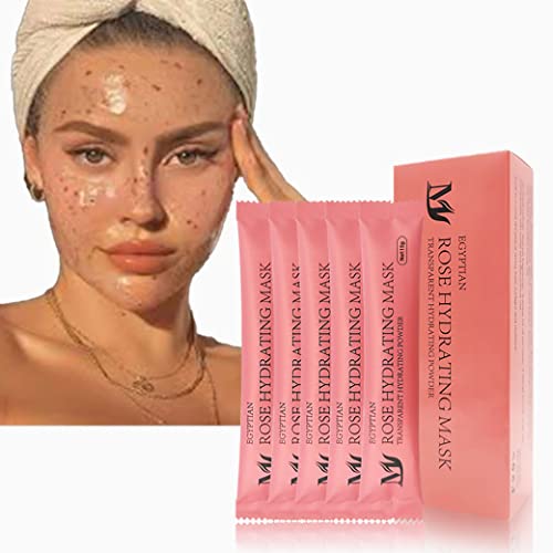 Jelly Facial Mask Peel Off Crystal Face Jelly Mask Powder Hydrating Gel Peel Off Rubber, Diy Spa Anti Aging Collagen Rose Soft Natural Peel Off Rubber Facial Jelly Mask Powder 5 PCS