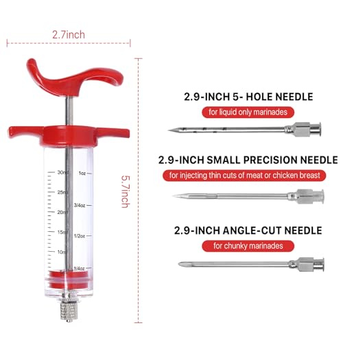 Snapklik.com : Turkey Injector Syringe - 3 Marinade Injector Needles ...