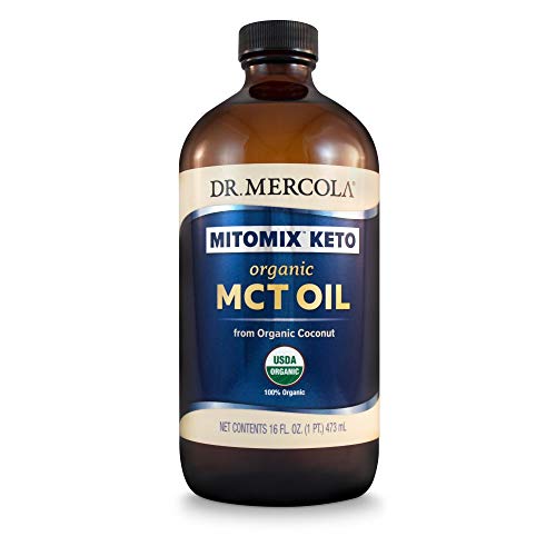 Dr. Mercola MITOMIX KETO Organic MCT Oil, About 31 Servings (16 Fl. Oz.), non GMO, Gluten Free, Soy Free and USDA Organic