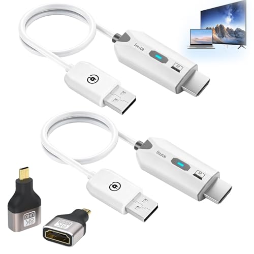 Snugloo Transmisor y Receptor HDMI Inalámbrico, Kit de 2 Pcs Extensor HDMI 5G Full HD 1080P para Streaming de Audio y Vídeo, Plug & Play para PC, Portátil, Proyector, Monitor y Smart TV