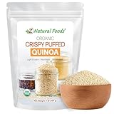 Z Natural Foods Organic Crispy Puffed Quinoa - Real Crisped Quinoa Vegan Superfood - Healthy Quinoa Crisps Snacks for Adults & Kids - Crispy Quinoa Puffs for Baking, Snacks, Yogurts, Gluten-Free, 1 lb
