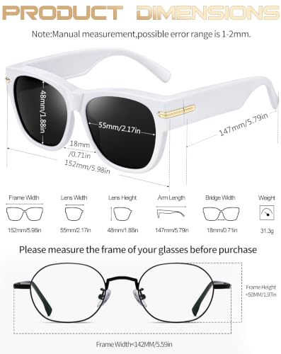 Image of KANASTAL Over Glasses Sunglasses Square Fit Over Polarized Sunglasses UV400
