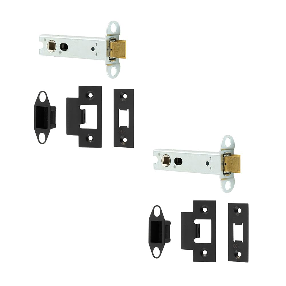 Loops Black 2 Pack Heavy Duty Tubular Latches - Premium Quality 102Mm For Durable Door Security