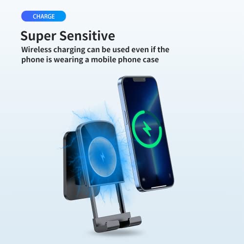 Vodeson Adjustable Wall Mount Wireless Charger With Cell Phone Holder, Fast Charging Station Compatible With Iphone, Samsung, Android - Auto Power Off, Adjustable Length And Angle #TOP5