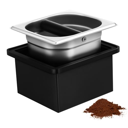 ULTECHNOVO Caja comedero para de cafe inoxidable basura una vez Café exprés suelo Balde amoladora golpear el contenedor cubo de golpe de café accesorios de café Black