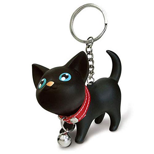 Preisvergleich Produktbild Hacoly Schlüsselringen Keychain Tasche Handtaschenanhänger Taschenanhänger Katze Auto Schlüsselbund Kreativer Personalisierter Schlüsselanhänger-Schwarz