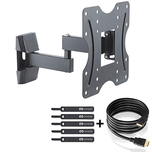 TV Wandhalterung für 23-42 Zoll (ca. 58-107cm) Flach & Curved LCD LED OLED Fernseher & TFT Monitor | Schwenkbar Neigbar Ausziehbar | Wand Halter