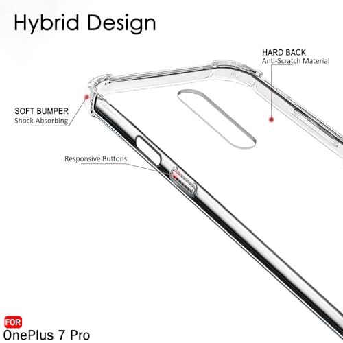 Image of TheGiftKart Crystal Clear Back Cover Case for OnePlus 7 Pro | Shock Proof 360 Protection | Hard Clear Back Cover Case for OnePlus 7 Pro (PC & TPU, Transparent Bumper)