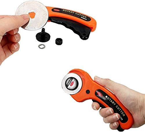 Rotary Cutter,45mm Rolling Cutter Roller Fabric Cutter Blades Round Manual Wheel Cutter for Crafting Sewing Quilting Clothing Dressmaking