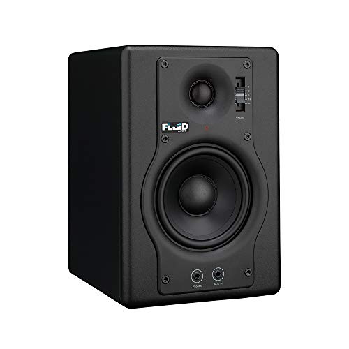 Fluid Audio F4 2-Way 4 Inch Active Studio Monitor, Black, Pair #TOP1