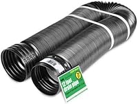Flex-Drain 51710 4-Inch x 12ft Expandable Solid Flexible Drainage Pipe - Durable, Easy DIY Install